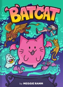 Book cover for Meggie Ramm's graphic novel Batcat (book 1). 