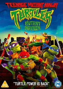 The cover art for the movie "Teenage Mutant Ninja Turtles: Mutant Mayhem."
