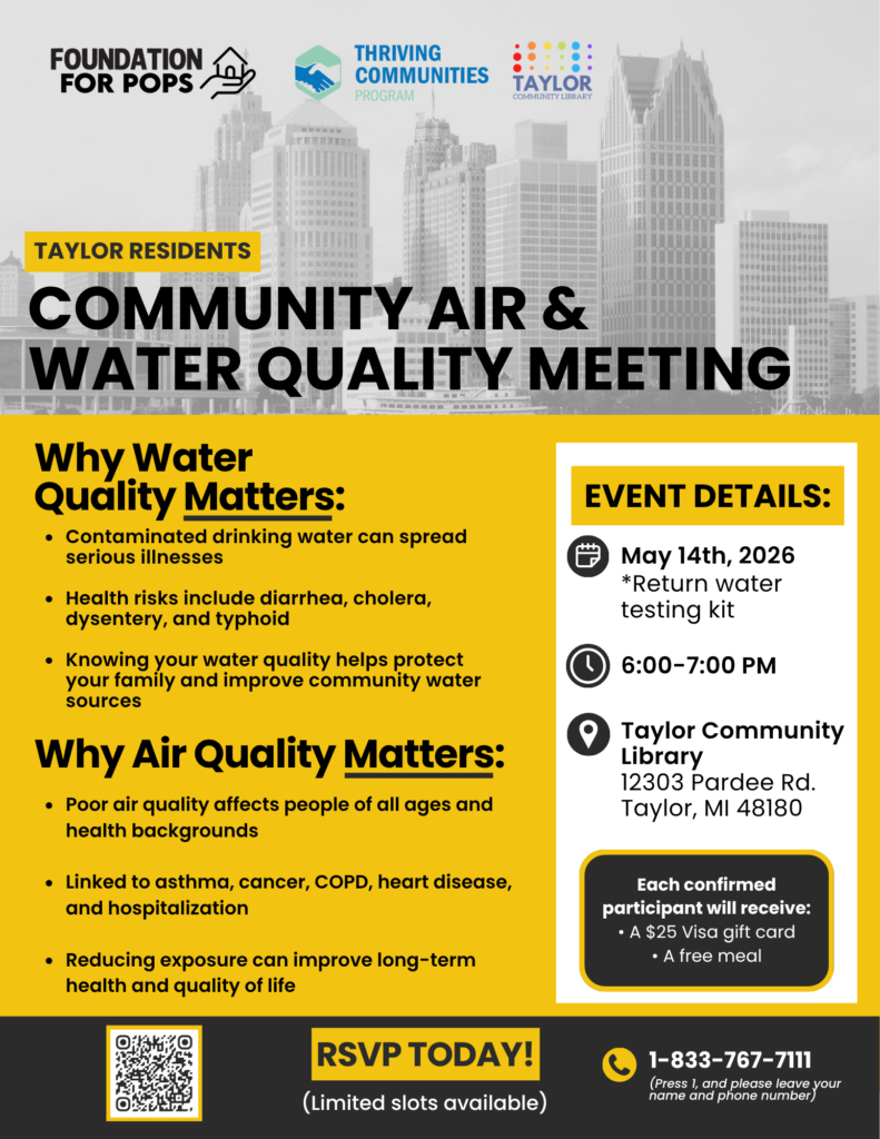 Flyer for Community Air & Water Quality Meeting