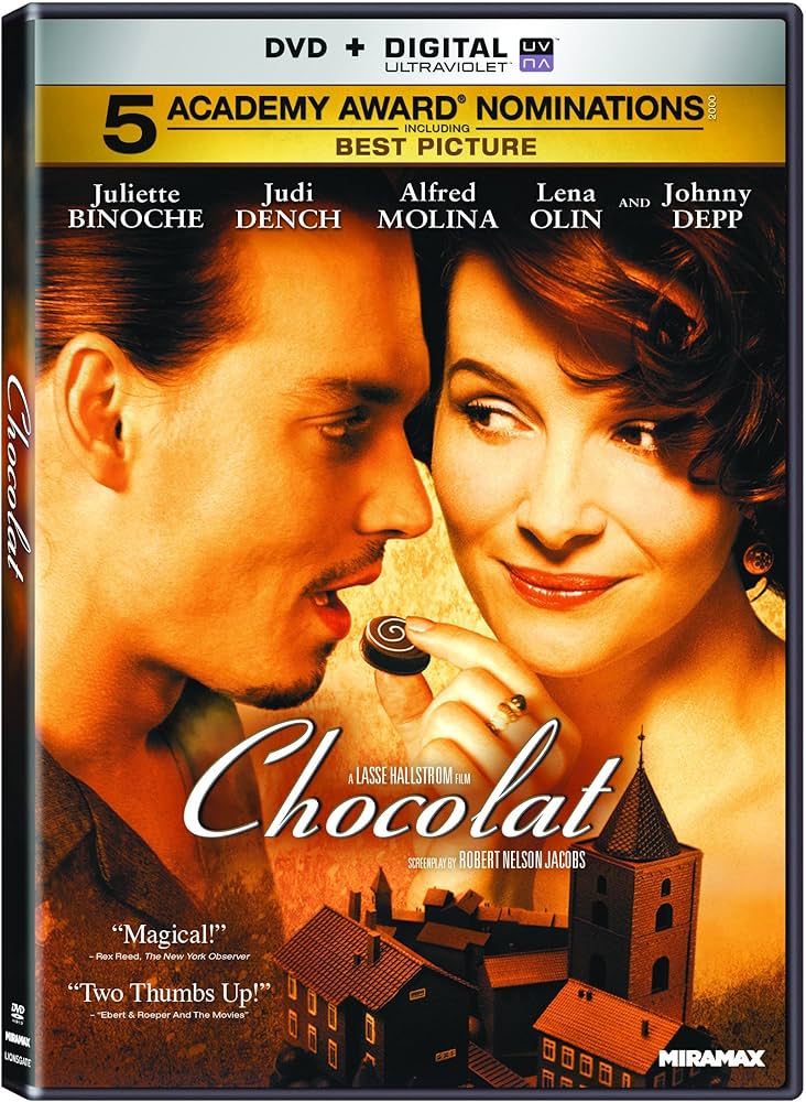The movie cover for "Chocolat."