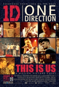 The movie cover of One Direction: This Is Us. 