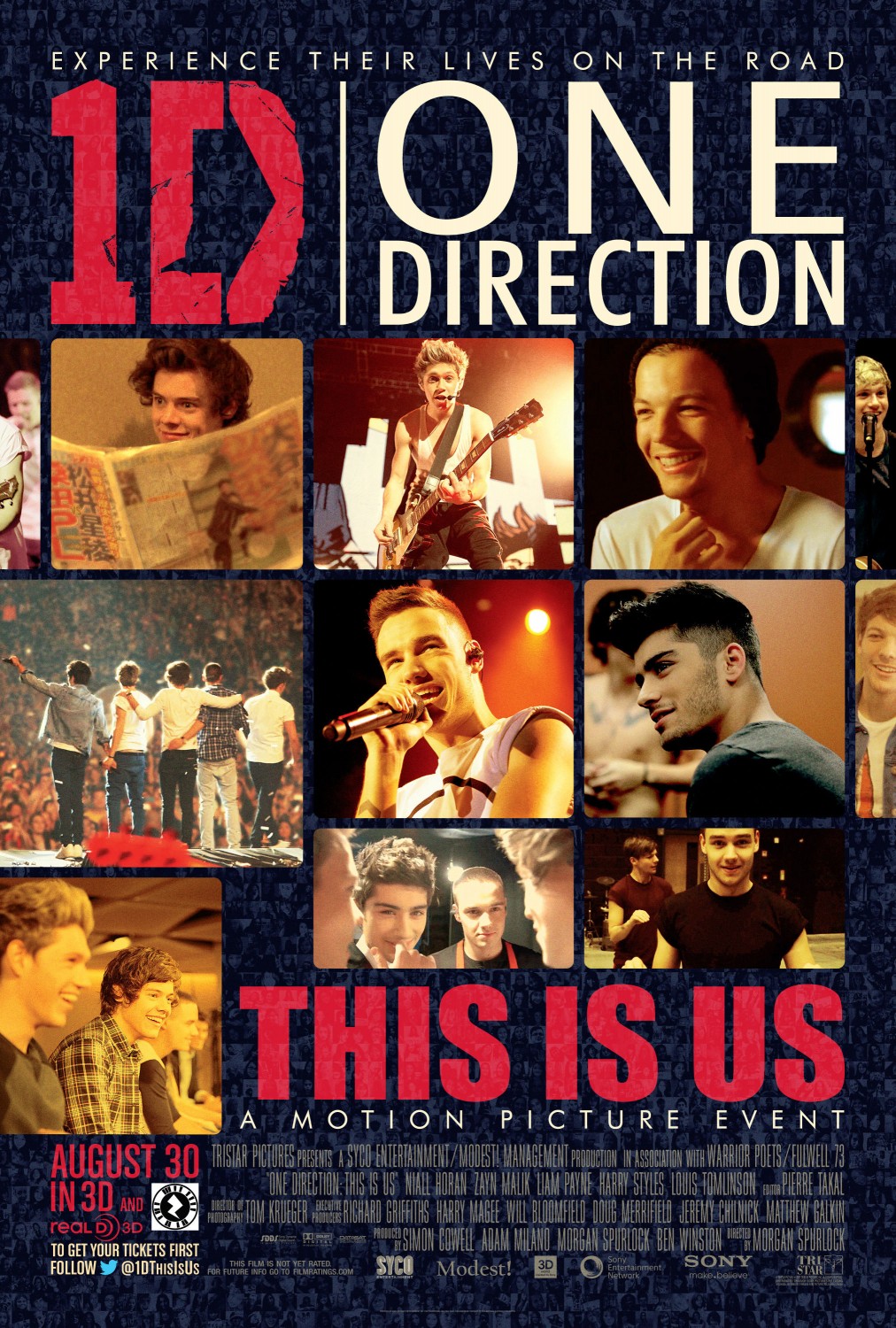 The movie cover of One Direction: This Is Us.